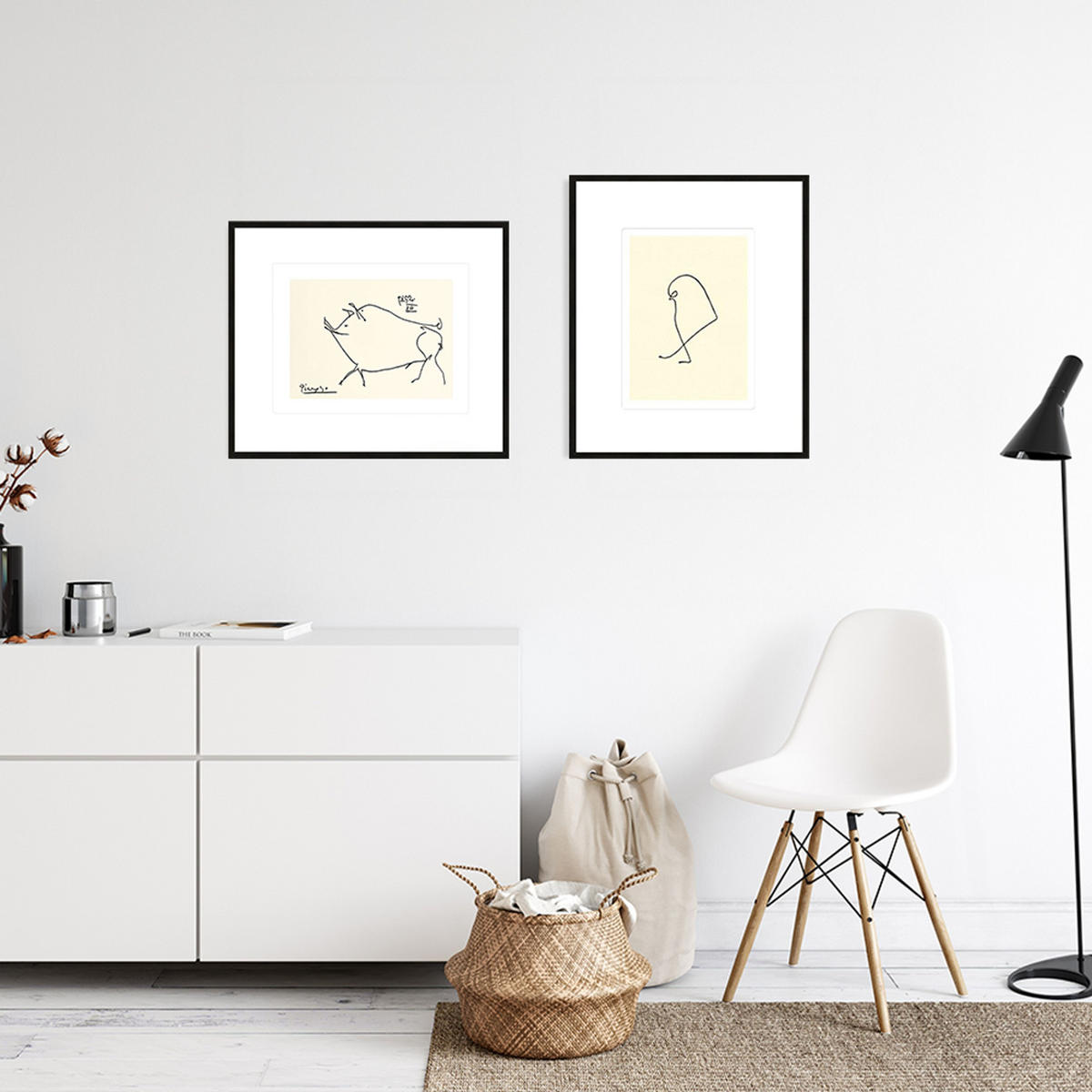 BILD gerahmt 63x53 cm Pablo Picasso „Schwein“ - Schwarz, Holz (63/53cm) - artissimo