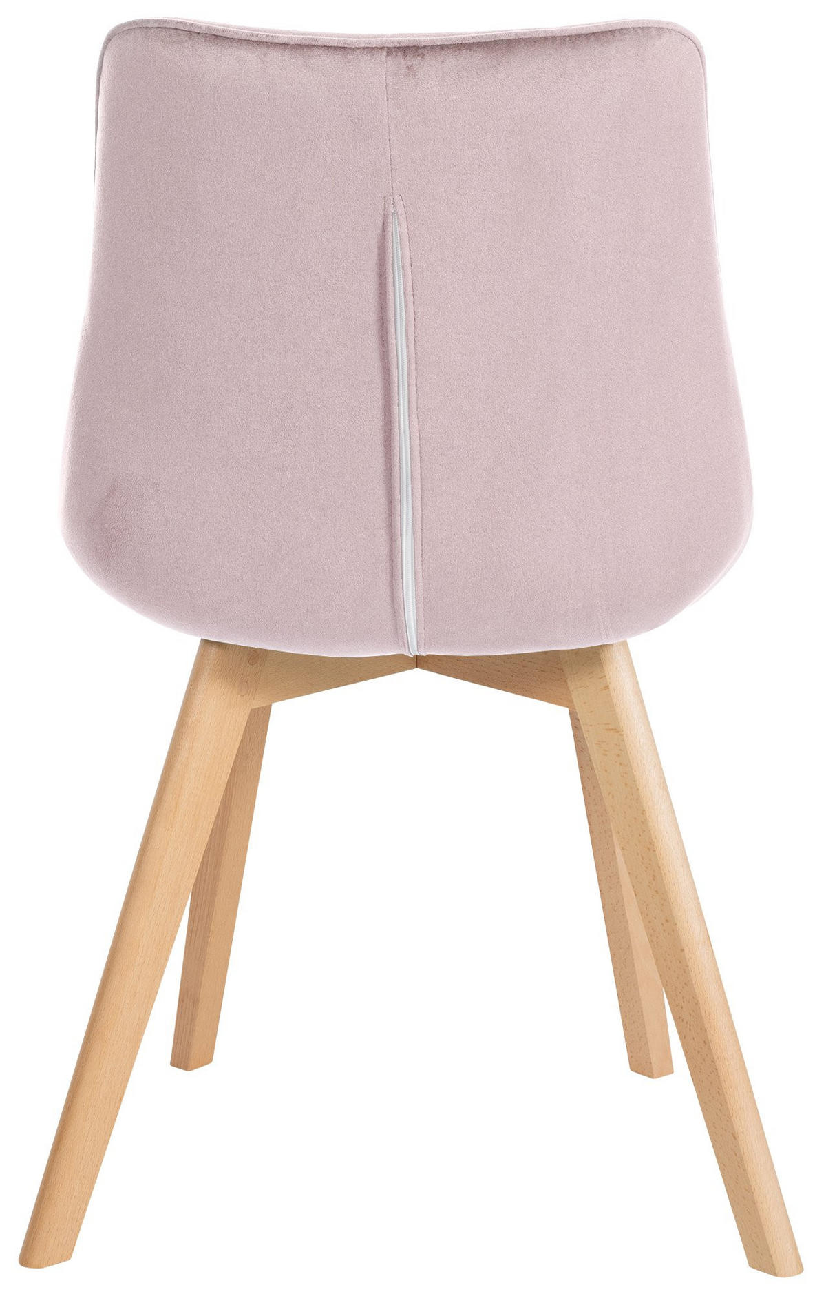 STUHL 2er Set Samt pink - Pink/Eukalyptusholzfarben, Holz/Textil (54/84/63cm) - CLP