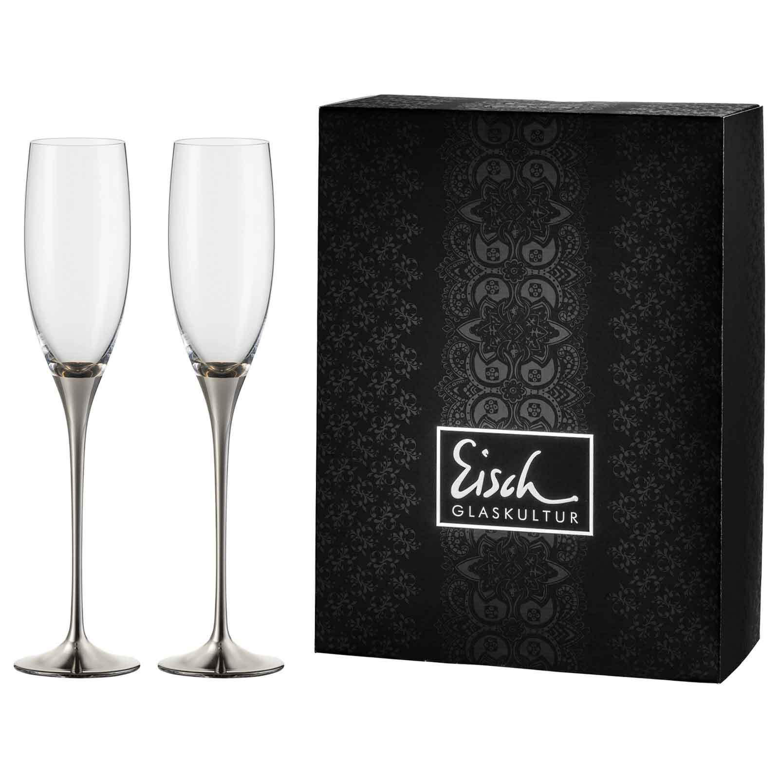 CHAMPAGNERGLÄSER Champagner Exklusiv silber 180 ml 2er Set - Silberfarben, Glas (0.18L) - Eisch