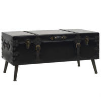 COUCHTISCH MDF und Stahl 102x51x48 cm - Schwarz, Holzwerkstoff (102/51/48cm) - furnicato