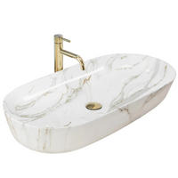 AUFSATZWASCHBECKEN Rea Cleo 81 Shiny Aiax - Weiß, Keramik (41/13.5/81cm) - REA