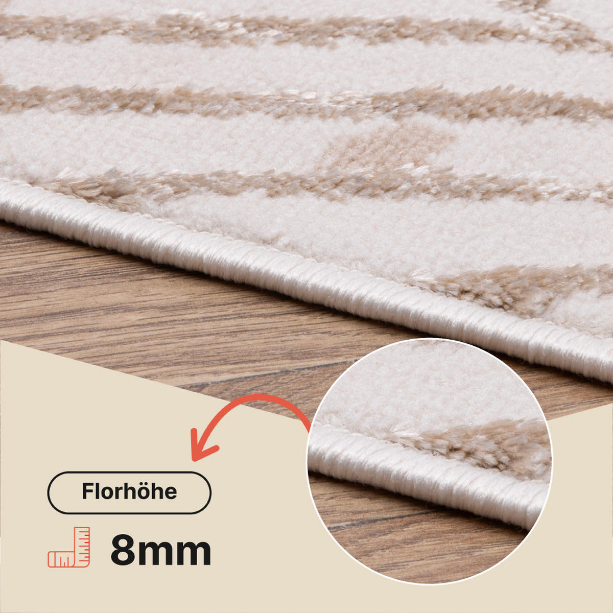 TEPPICH CRYSTAL Creme 80/150 cm - Creme, Textil (80/150cm) - Tapiso