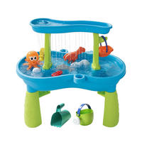 VATTENLEKBORD Flerfärgad med tillbehör 62x57x37 cm - Multicolor, Plast (37/57/62cm) - Relaxdays