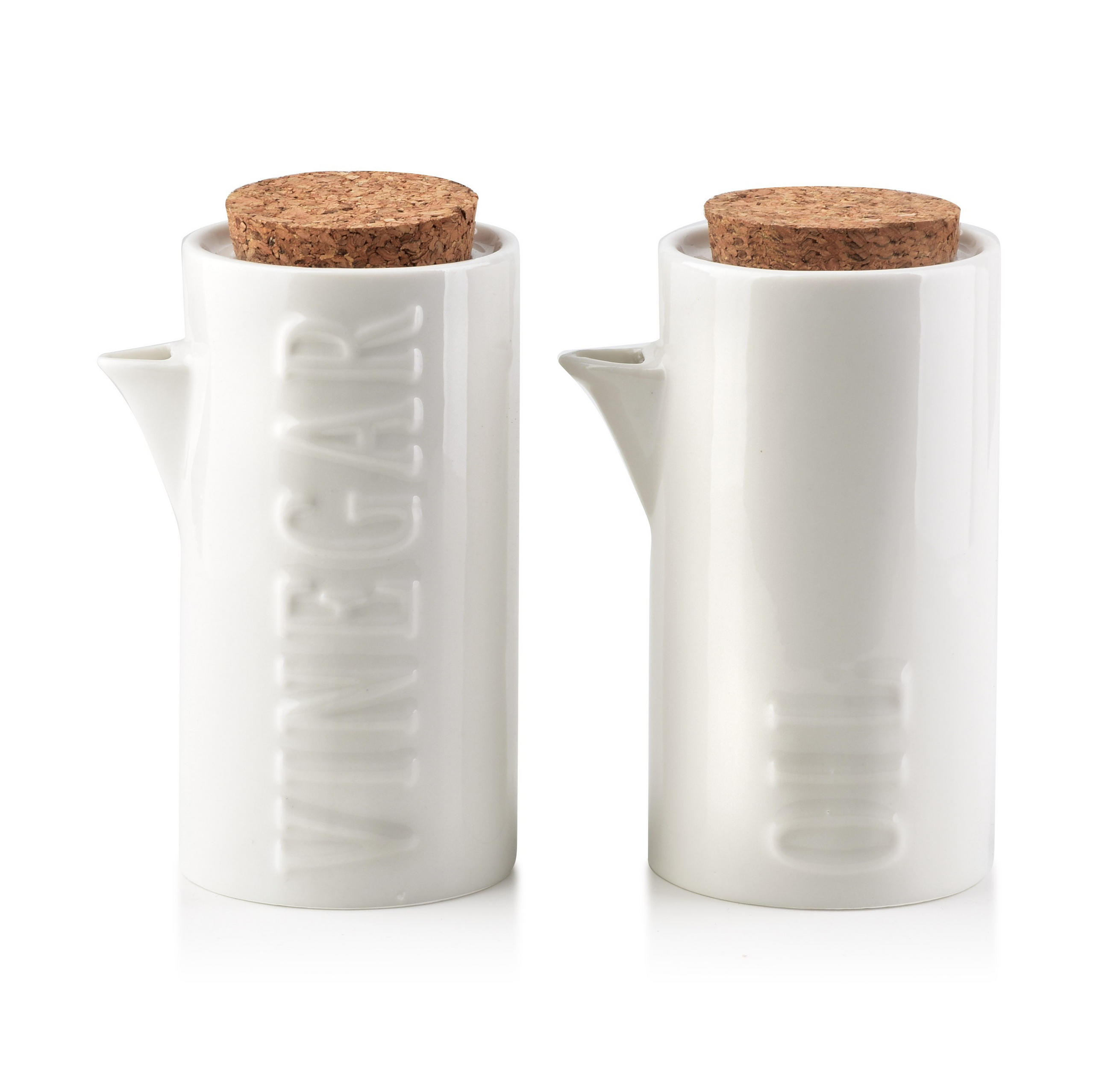 ÖLFLASCHE / ESSIGFLASCHE Modern Weiß 15/7.8/14 cm Keramik - Weiß, Keramik (7.8/14/15cm) - Mondex