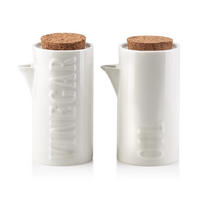 ÖLFLASCHE / ESSIGFLASCHE Modern Weiß 15/7.8/14 cm Keramik - Weiß, Keramik (7.8/14/15cm) - Mondex