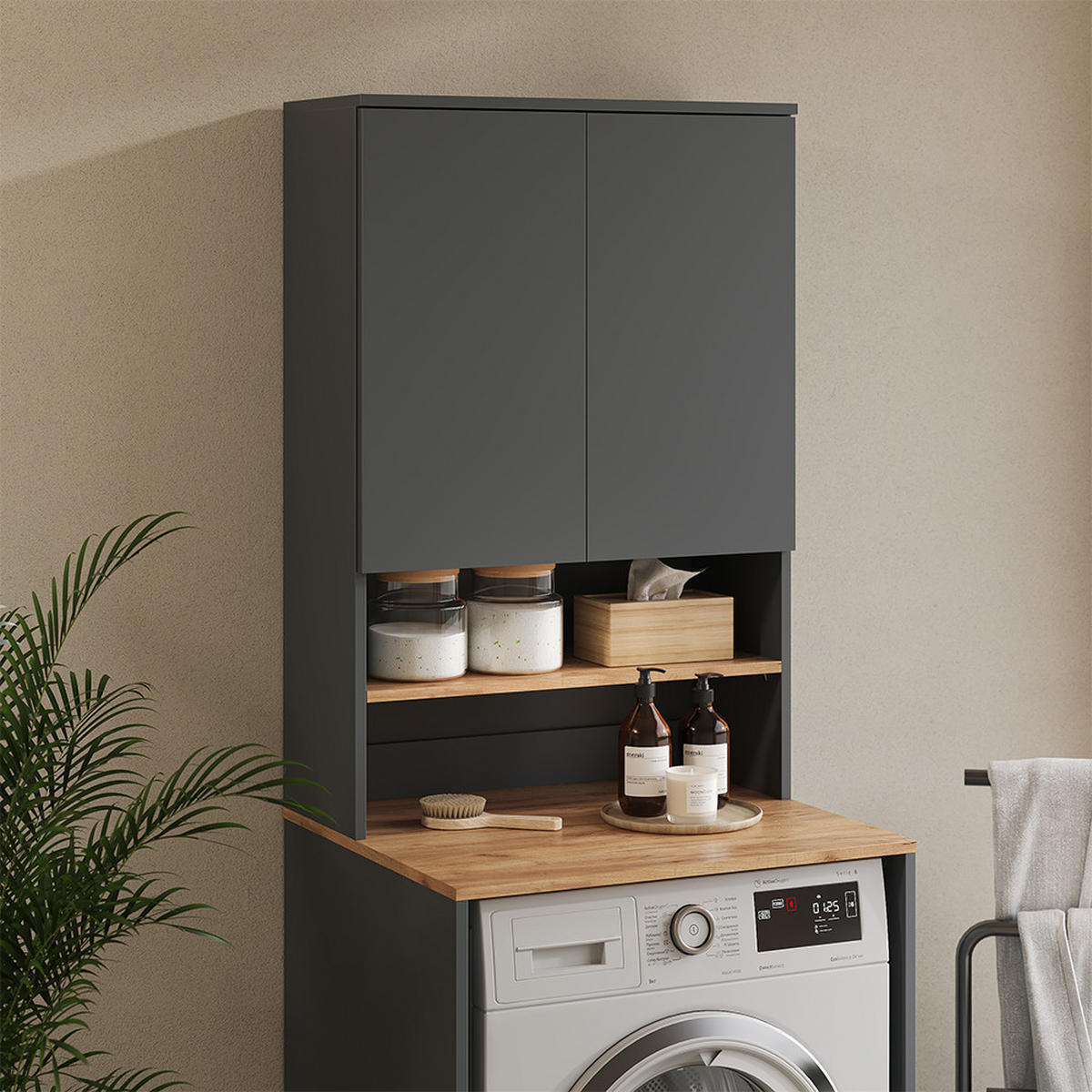 SKŘÍŇKA NA PRAČKU Viktor Antracit/zlatý dub - medově dubová/antracitová, kompozitní dřevo (68/100.4/29cm) - Vicco