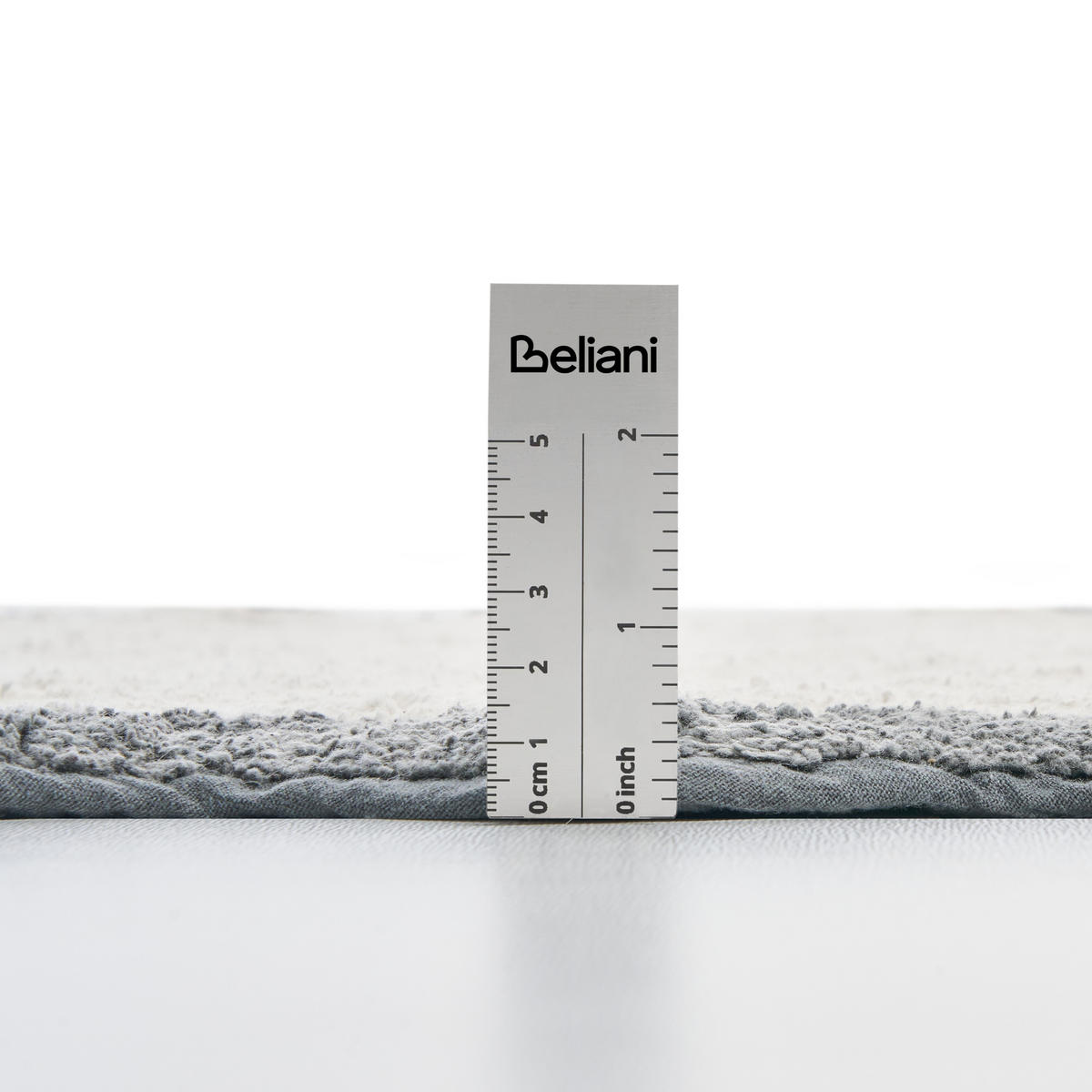 KOUPELNOVÁ PŘEDLOŽKA Šedá/Béžová 60/90 cm Bavlna Nangal - tmavě šedá/béžová, textil (60/90cm) - Beliani