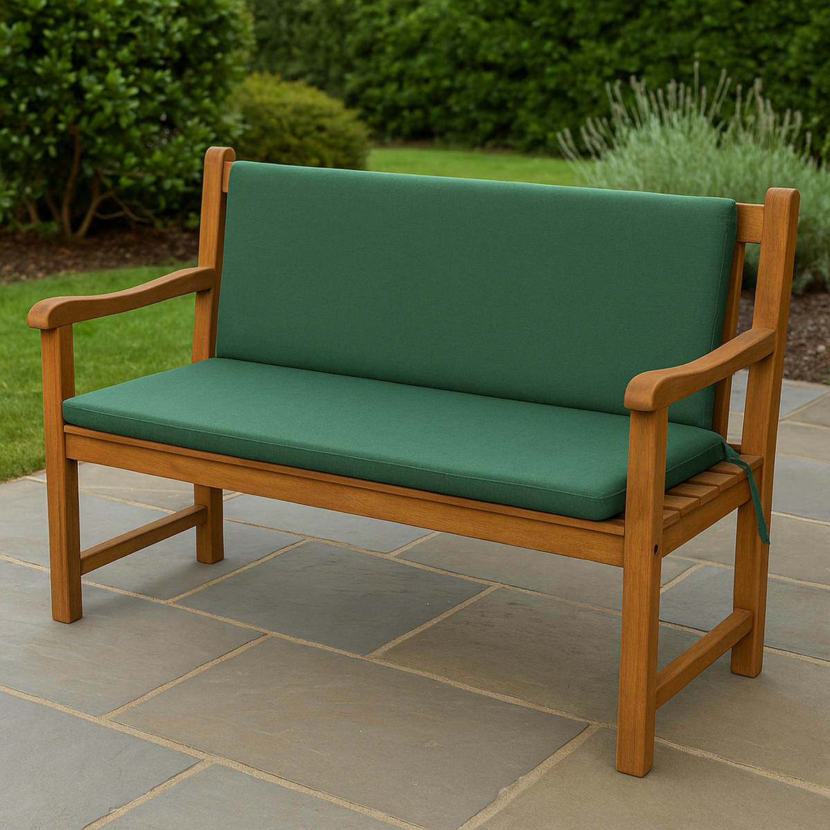 BANKAUFLAGE Oxford - 2-sitzer, dunkelgrün 98x88x7 cm - Grün, Textil (98/7/88cm) - TPFGarden