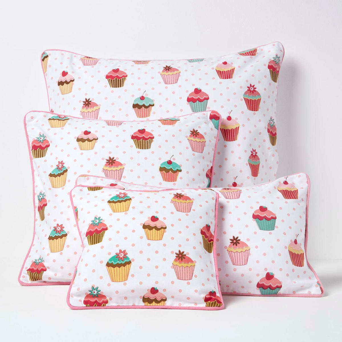 KISSENHÜLLE Cupcakes 45/45 cm - Multicolor, Textil (45/45cm) - Homescapes