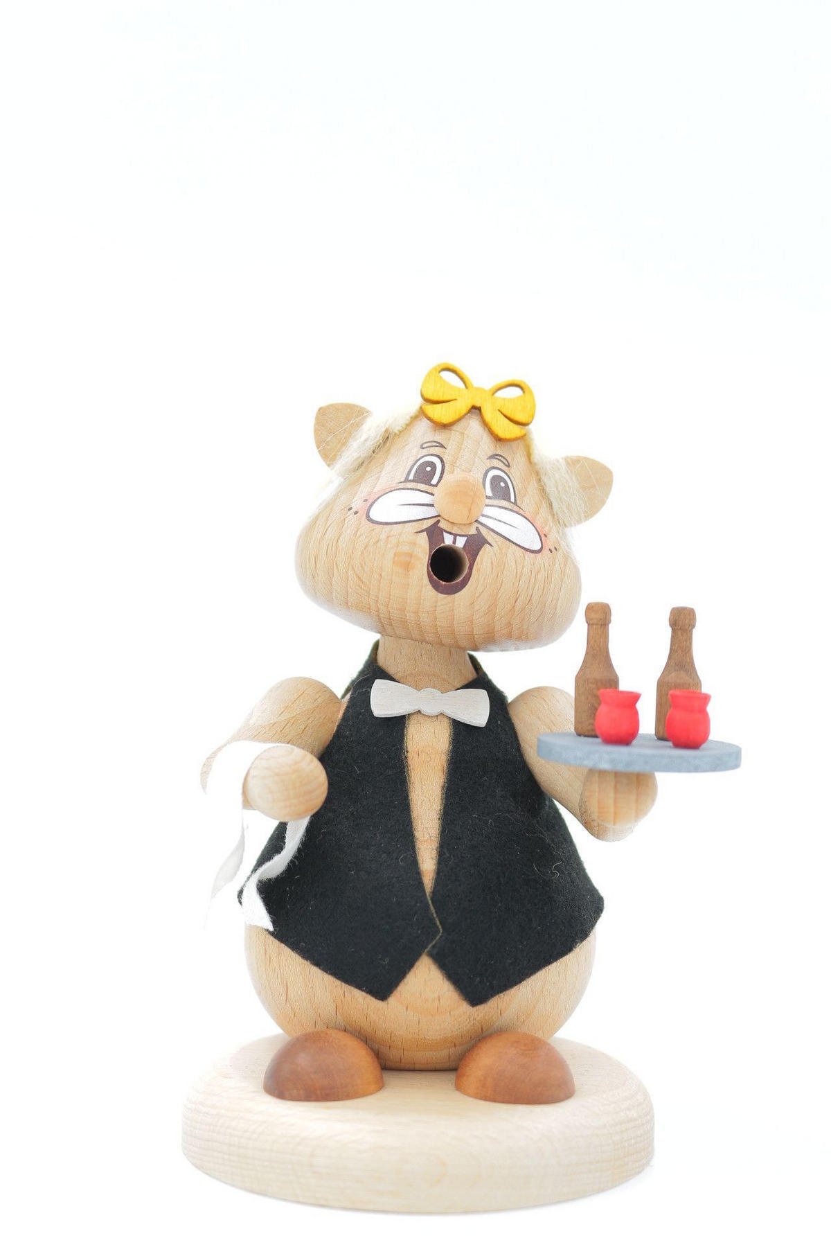RAUCHFIGUR Hamster Kellnerin 13 cm - Multicolor, Holz (8/13/0.1cm)