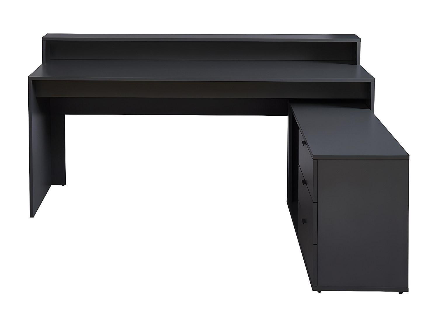 GAMING-SCHREIBTISCH - 180 cmcm x 120 cmcm - Holz, Platte - Anthrazitgrau - NEHA - Anthrazit, Holz (120/180/90cm) - Vente-Unique