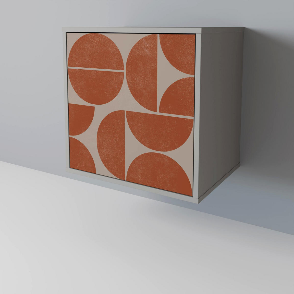 SIDEBOARD REPETITION COMPULSION, Grau, 57,5x42x77,5 cm, Schräge Buchenholzfüße - Buchefarben/Multicolor, Holzwerkstoff/Buchenholz (57.5/77.5/42cm) - SpaceRebels