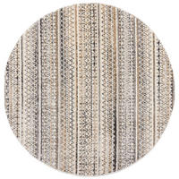 TEPPICH Streifen-Design, strapazierfähig PERRAN, Naturfarben 140x140 cm - Naturfarben, Textil (140/140cm) - KADIMA DESIGN