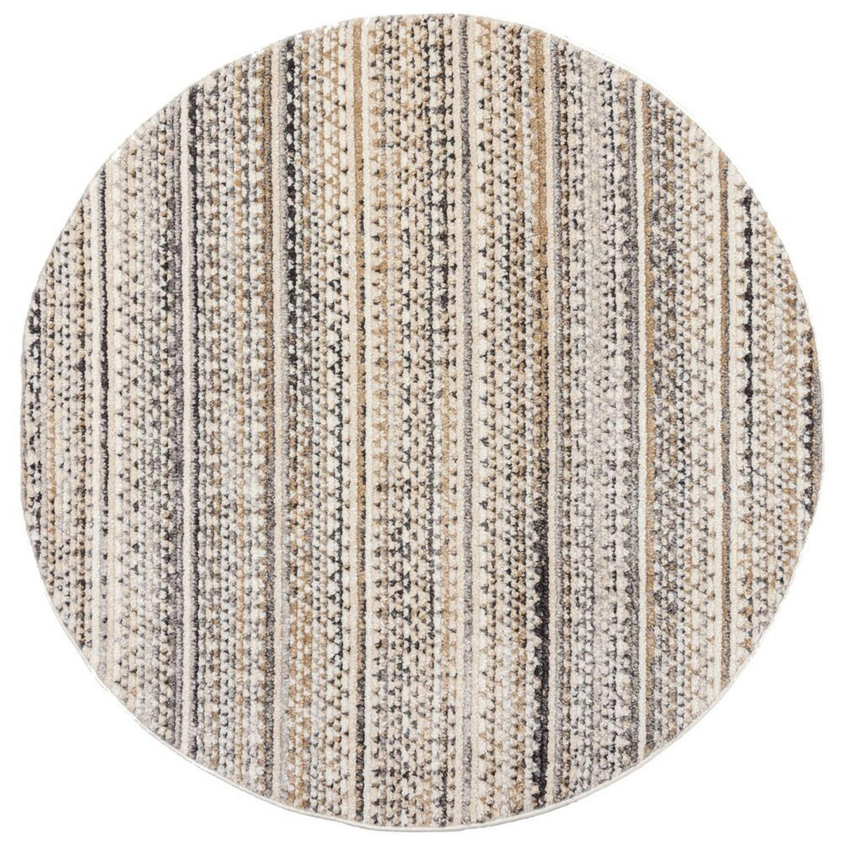 TEPPICH Streifen-Design, strapazierfähig PERRAN, Naturfarben 140x140 cm - Naturfarben, Textil (140/140cm) - KADIMA DESIGN