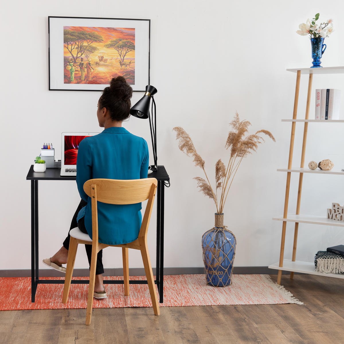 PRACOVNÝ stôl - biela, kov/kompozitné drevo (45/80/74.5cm) - Relaxdays