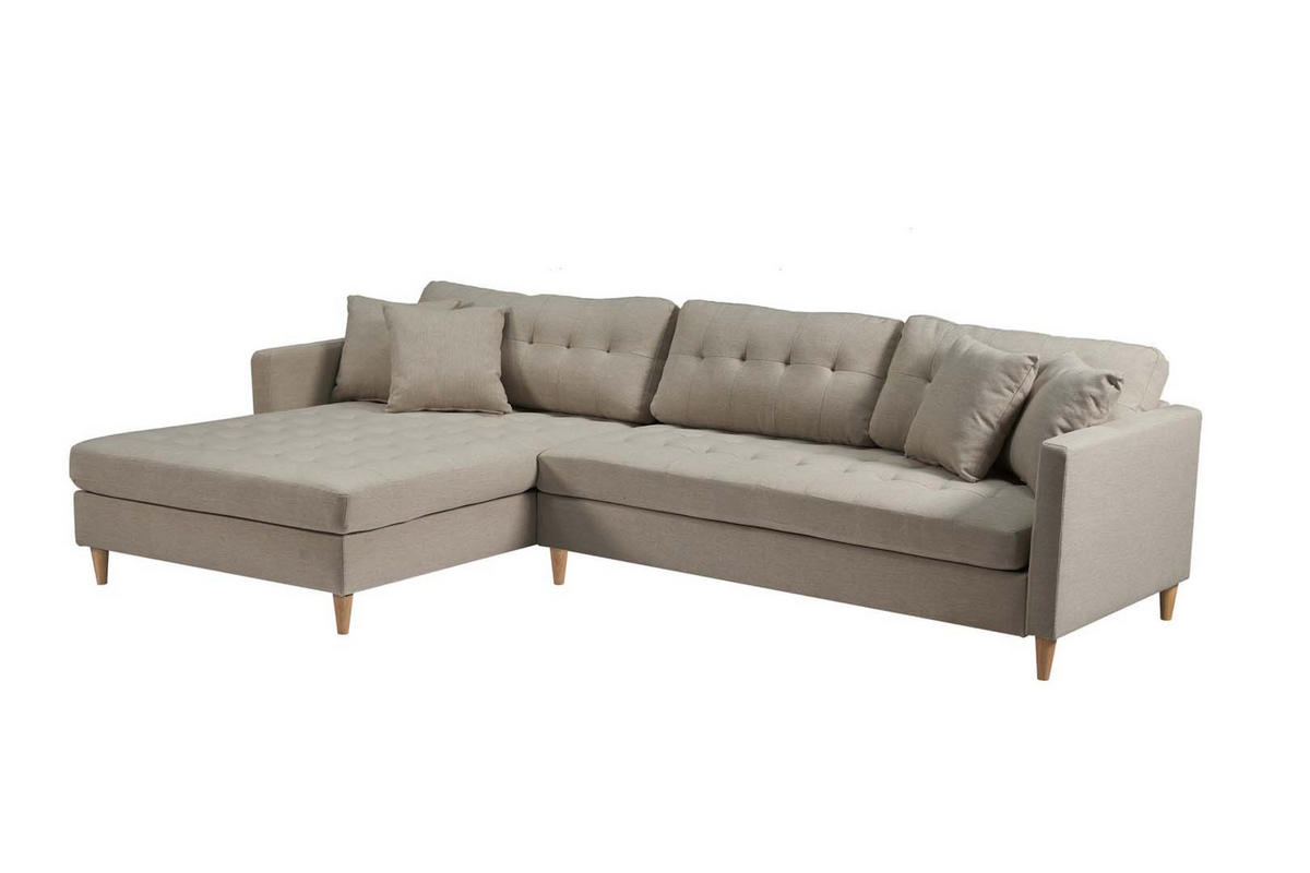 ECKSOFA Stoff sandfarben - Sandfarben, Textil (290/177cm) - ebuy24