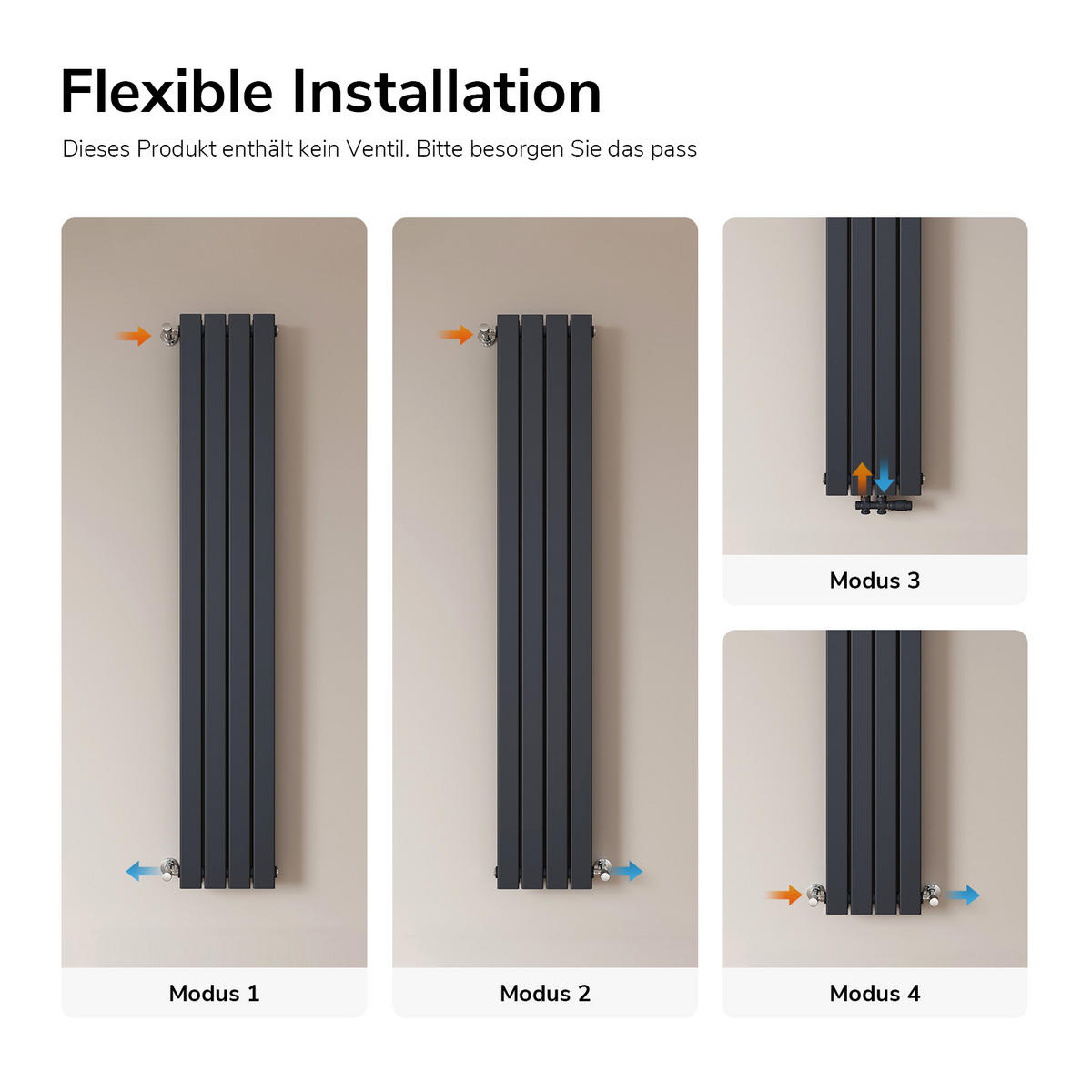 GRIJAČ ŠIPKA s termostatom antracit 900w 83/6,9/6,2 cm cm - antracit, metal (30/180/6.3cm) - EMKE