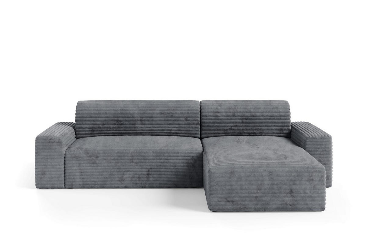 ECKSOFA mit Schlaffunktion Grau - Schwarz/Grau, Holz/Holzwerkstoff (300/185cm) - Furnisell