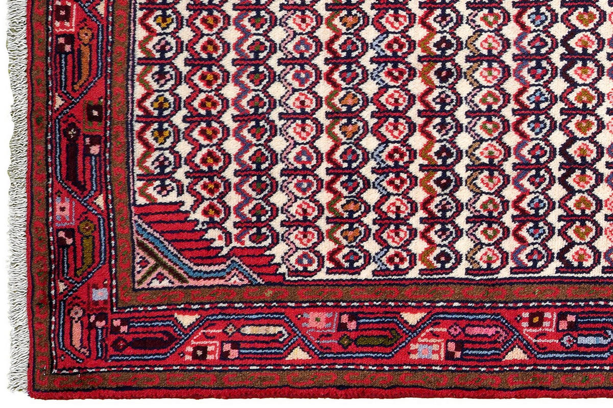 LÄUFER Orient handgeknüpft Assadabad Beige, Rot 210/76 cm Schurwolle - Beige/Rot, Textil (76/210cm) - Looma