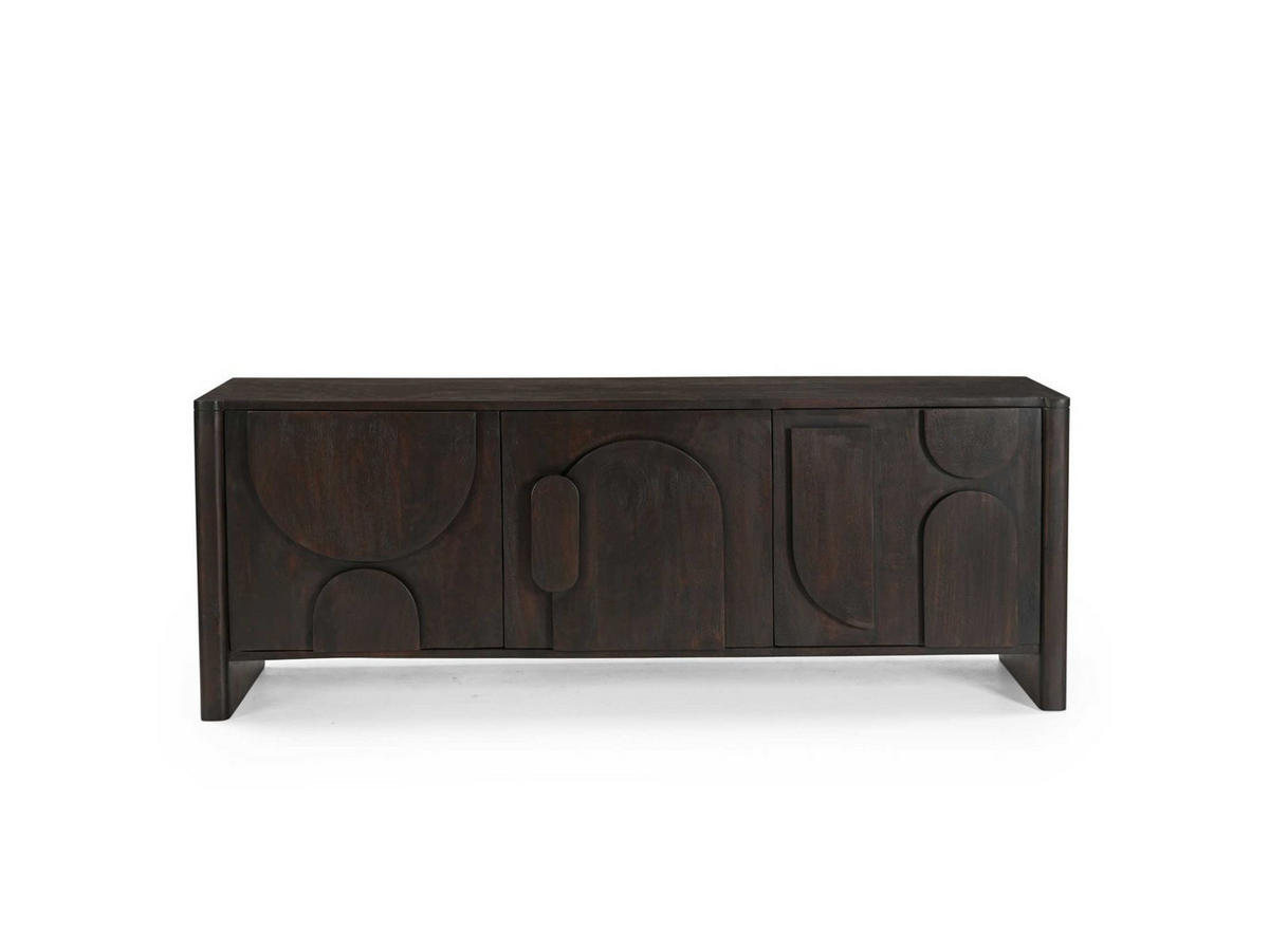 TV Board Zania Mangoholz 150 cm / 40 cm Dunkelbraun - Dunkelbraun, Holz (150/55/40cm) - Villa Möbel