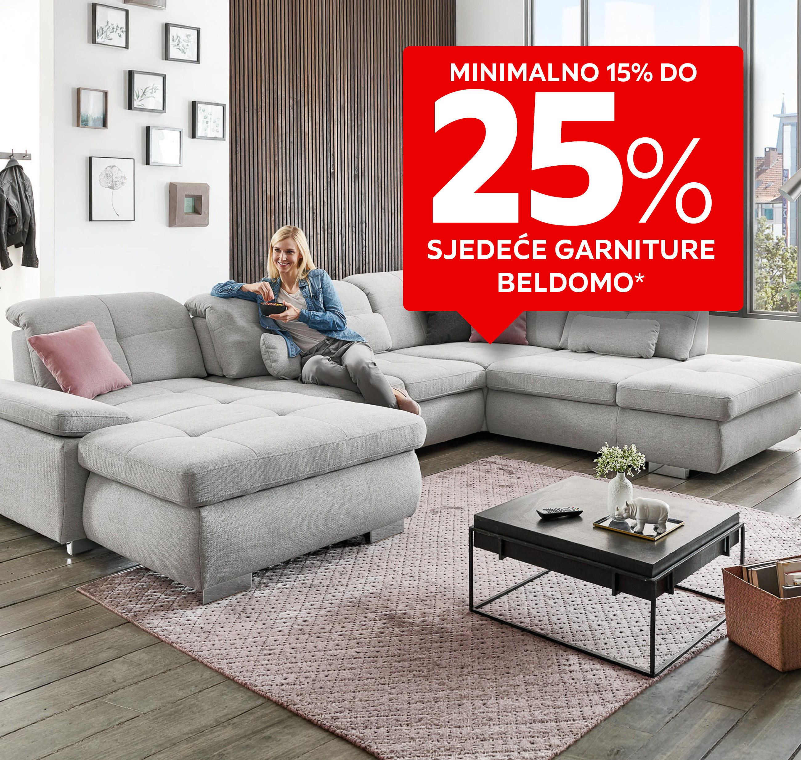 minimalno 15% do 25% sjedeće garniture Beldomo* web shop kod za 15% popusta: 46MAXI15