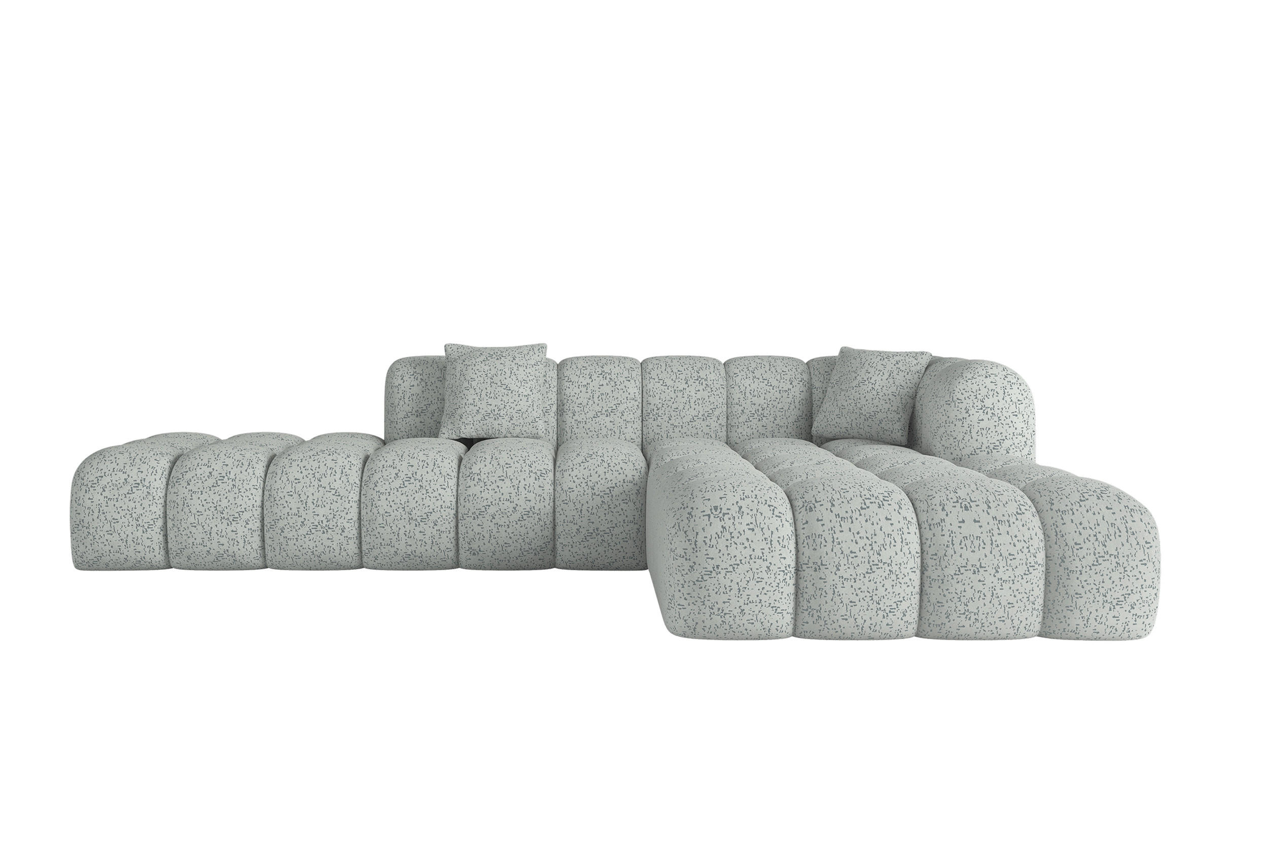 ECKSOFA Ottomane Rechts OLEA-L2 - 289x176x71 cm Grün - Waldgrün/Schwarz, Holzwerkstoff/Kunststoff (289/176cm)