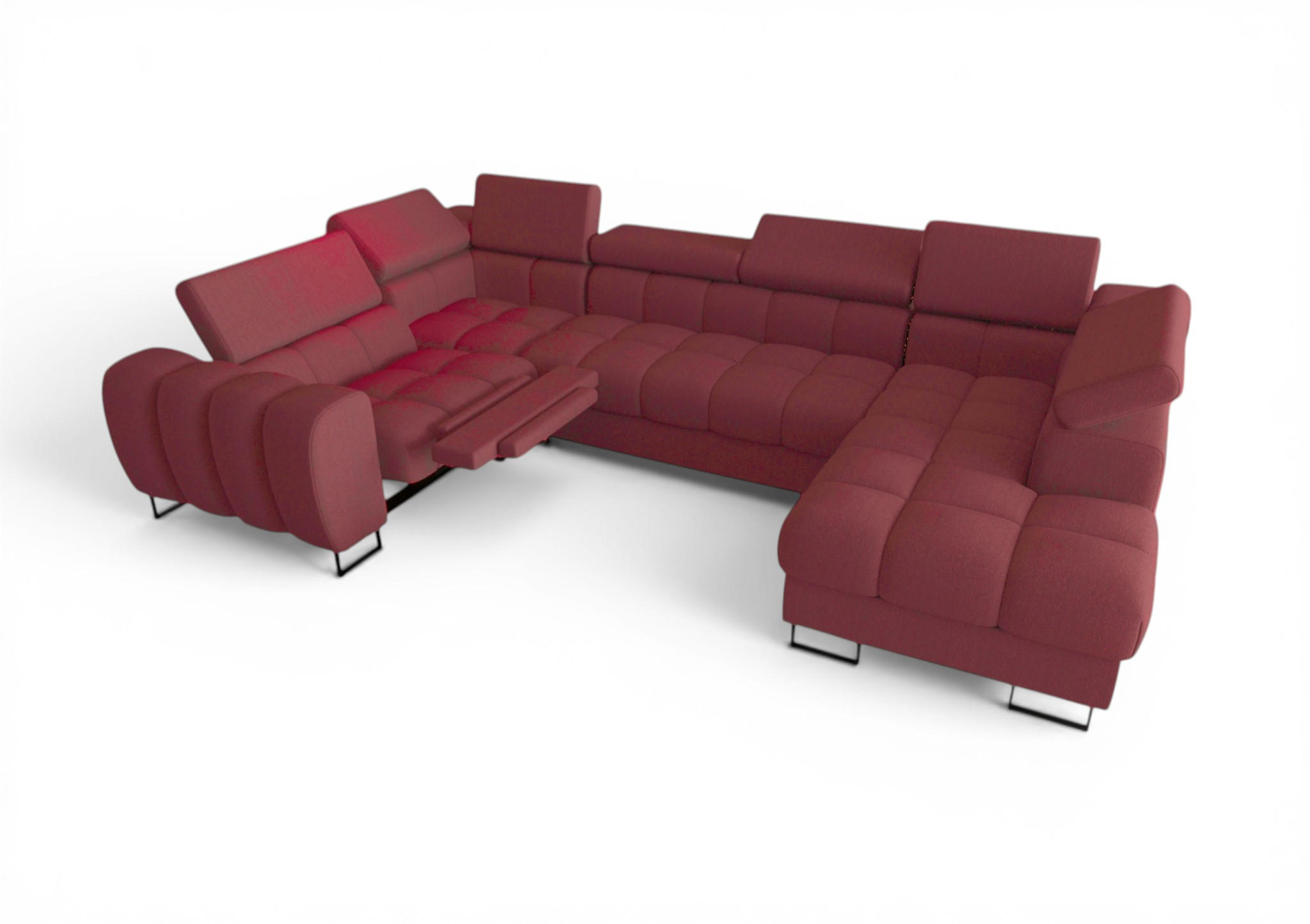 Fun Möbel Wohnlandschaft Rot 350x95x198 cm