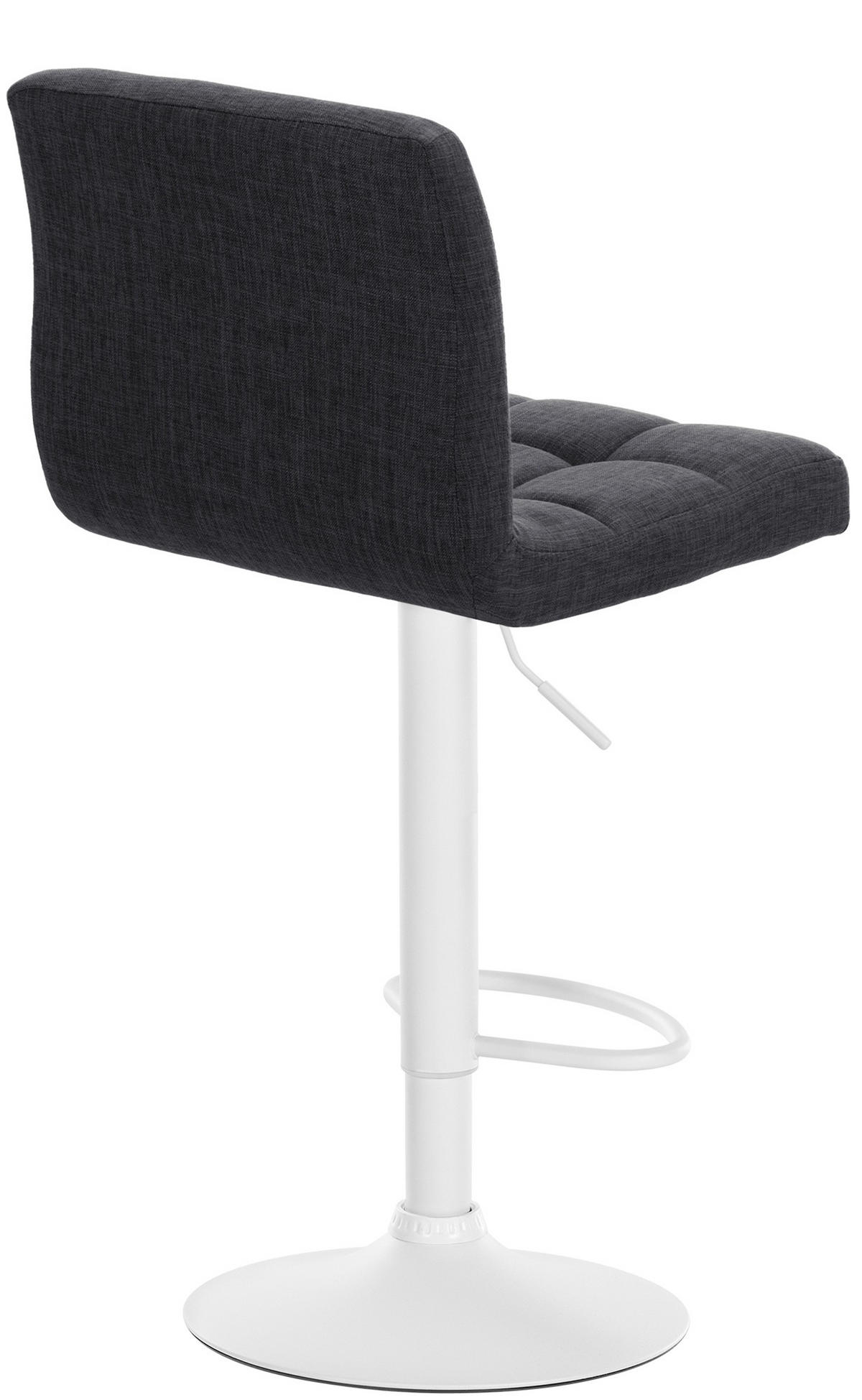 BARHOCKER Cala Stoff weiß dunkelgrau - Dunkelgrau/Weiß, Textil/Metall (46/114/47cm) - TPFLiving