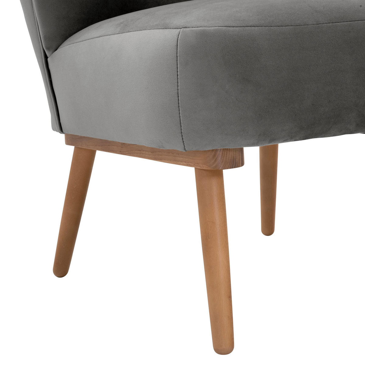 COCKTAILSESSEL Kayra Samtvelours grau - Grau, Kunststoff (72/90/74cm) - 58aufmkessel