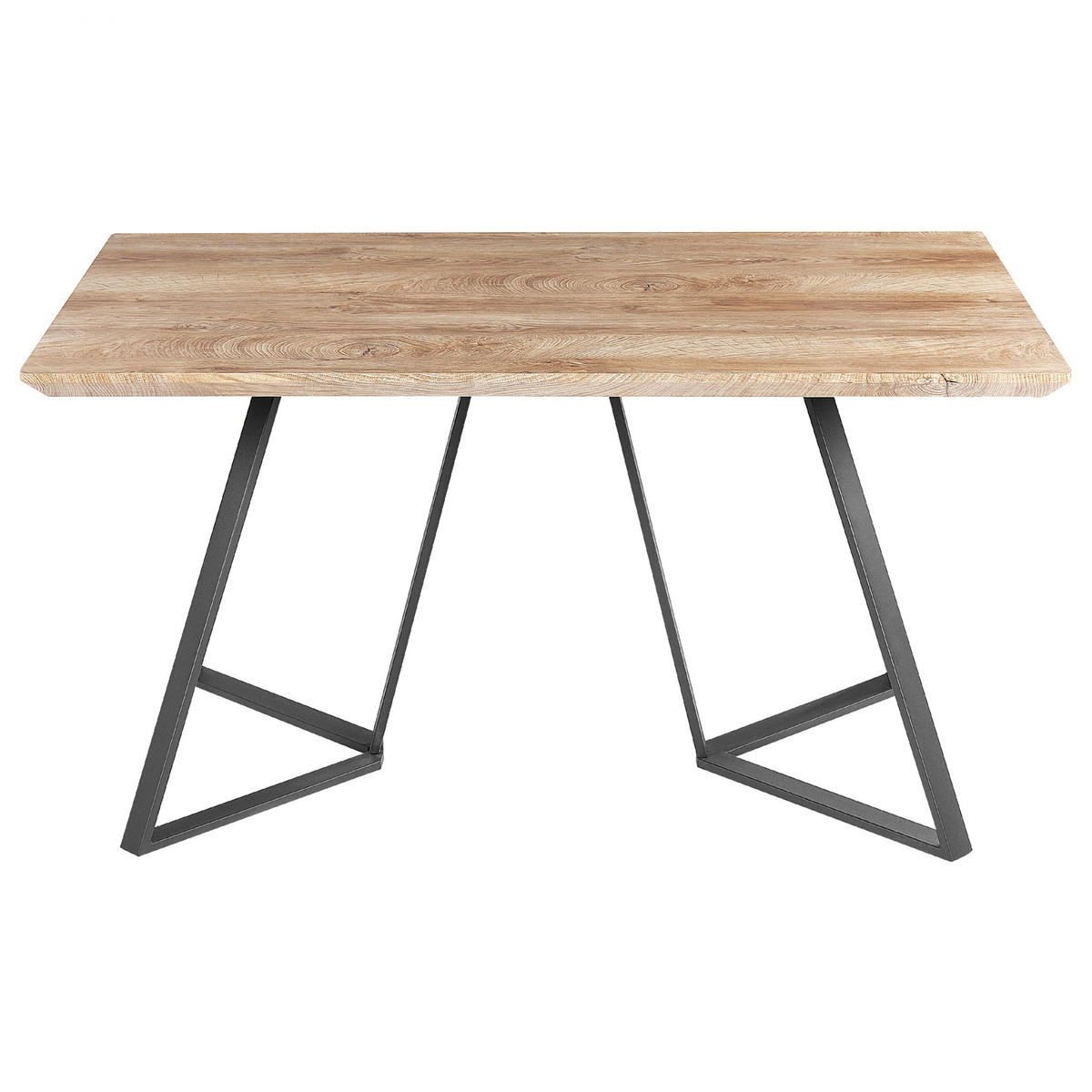 ESSGRUPPE Hellbraun, Schwarz 2-Sitzer 140/80 cm Upton - Hellbraun, Holzwerkstoff (140/76/80cm) - Beliani