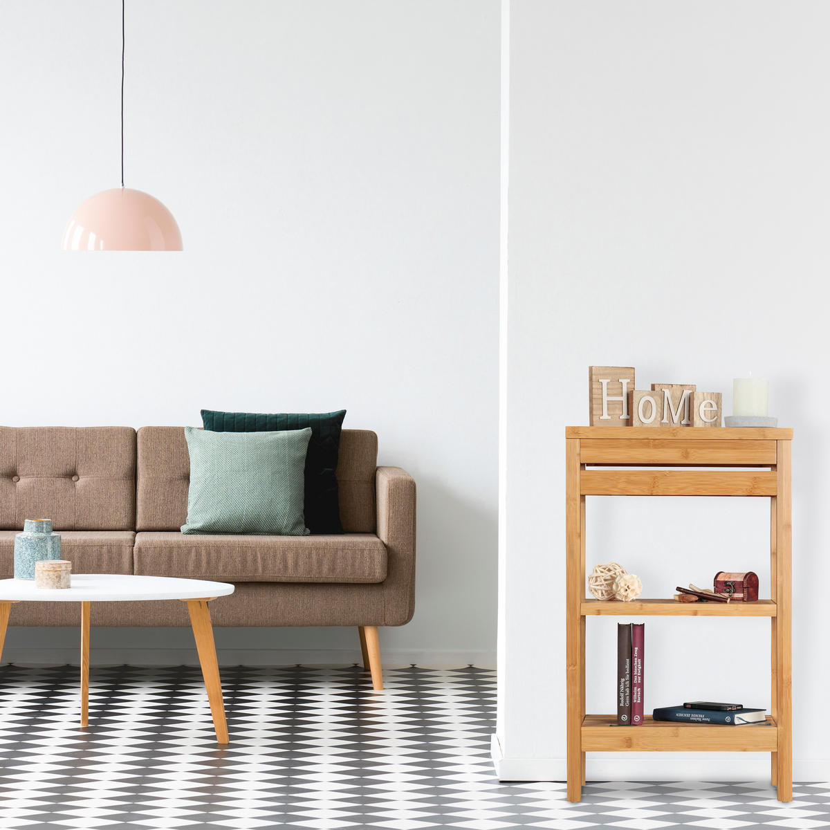 BAMBUSREGAL - Hellbraun, Holz (46/76.5/29.5cm) - Relaxdays