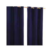 ÖSENVORHANG blickdicht 2er-Set, 137/182 cm - Dunkelblau, Textil (137/182cm) - Homescapes