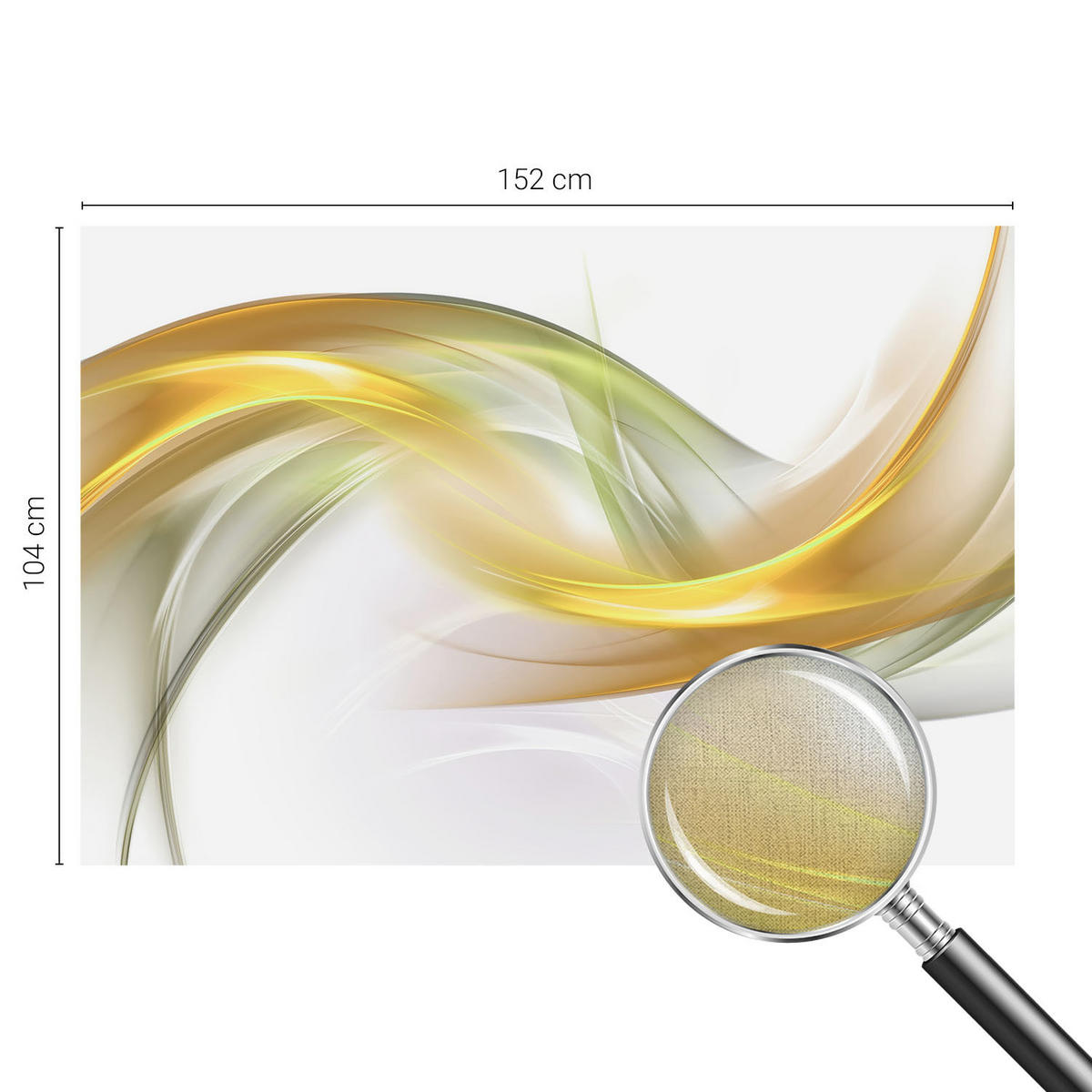 FOTOTAPETE 152x104 cm - Fließende Harmonie - Weiß, Textil (152/104cm) - Wallfluent