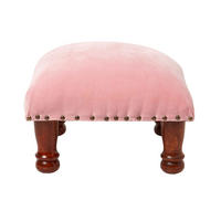 SAMT-HOCKER Mable, rosa mit Holzbeinen, 40/40/25 cm - Rosa, Textil (40/25/40cm) - Homescapes