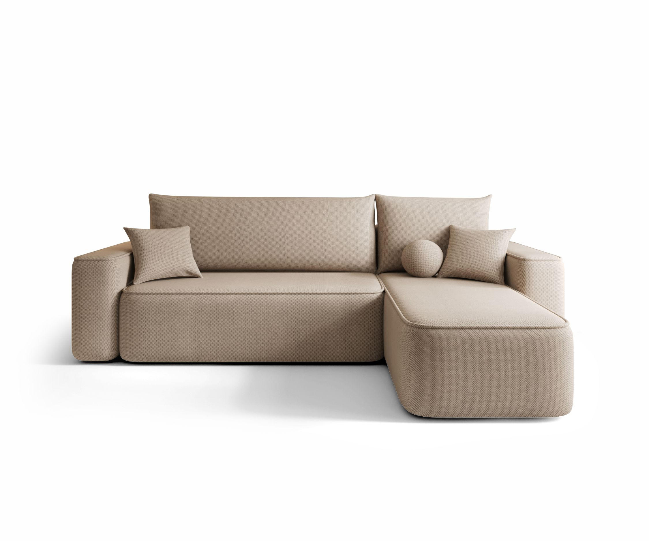 ECKSOFA mit Schlaffunktion SENNO Curio 15 Rechts - Beige, Textil (250/150cm) - Bedante