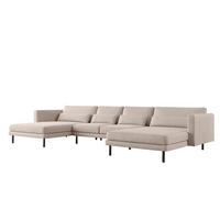 WOHNLANDSCHAFT Agada In Verita - Beige, Holzwerkstoff/Textil (391/83/174cm) - Fun Möbel