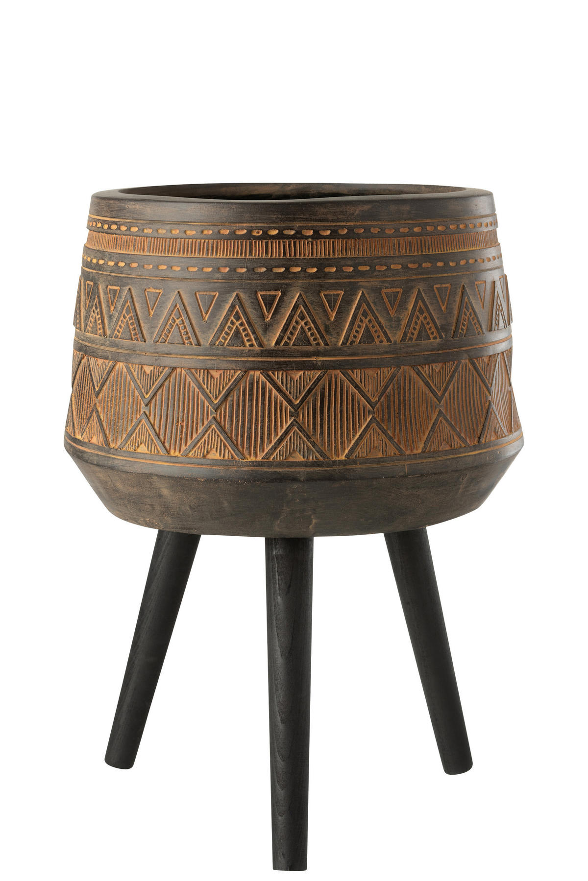 BLUMENTOPF DREIBEINIG - Kunststoff - Braun - Ø 43 cm - Braun, Kunststoff (43/56.5cm) - J-Line