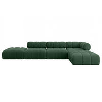 ECKSOFA modulares Sofa Kerru-L2 - 380x190x70 cm Grün Cord - Grün, Holzwerkstoff/Textil (380/190cm) - ALTDECOR