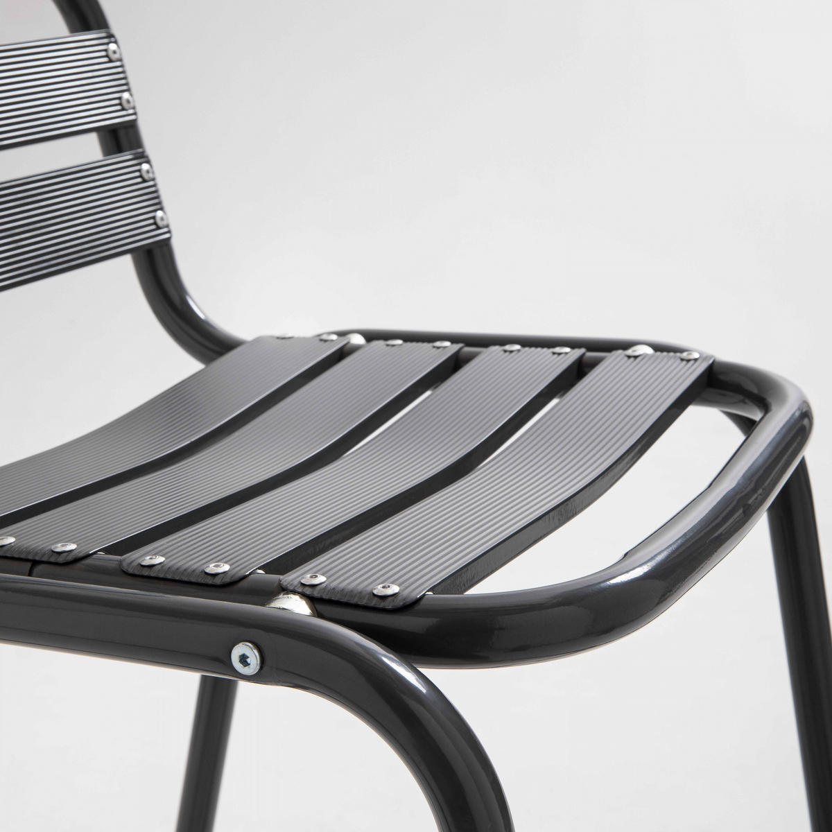 OUTDOOR-BARHOCKER, Grau - Grau, Metall (62/95/45cm) - Oviala