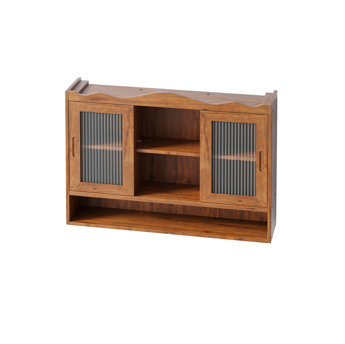 KÜCHENOBERSCHRANK 90/20/60 cm aus Massivholz und Glas mit Schiebetüren Braun - Braun, Holz (90/60/20cm) - Modenvie
