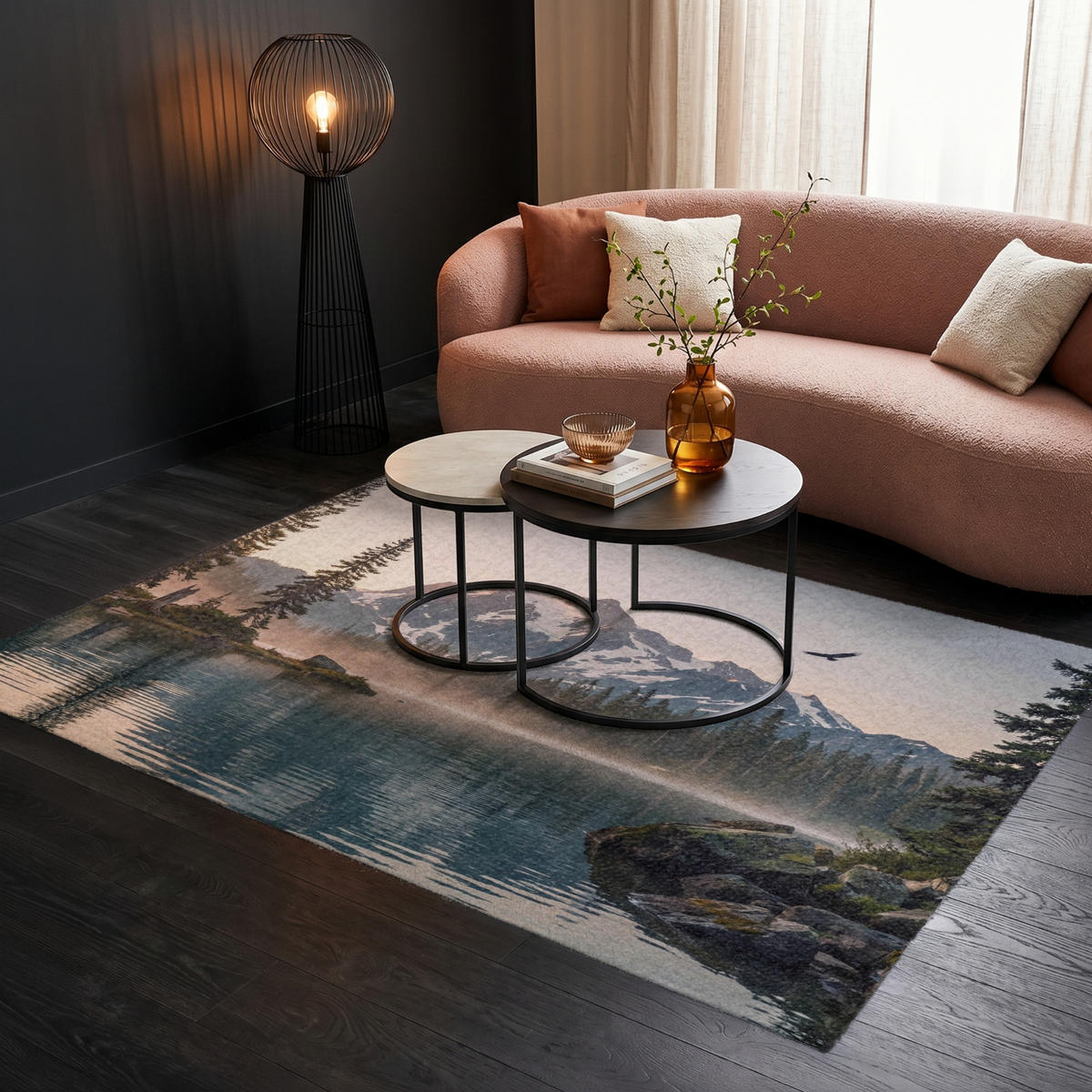 KOBERCE - Hory - Voda - Stromy - 200x140 cm - viacfarebná, textil/plast (200/0.4cm) - OnlyWow