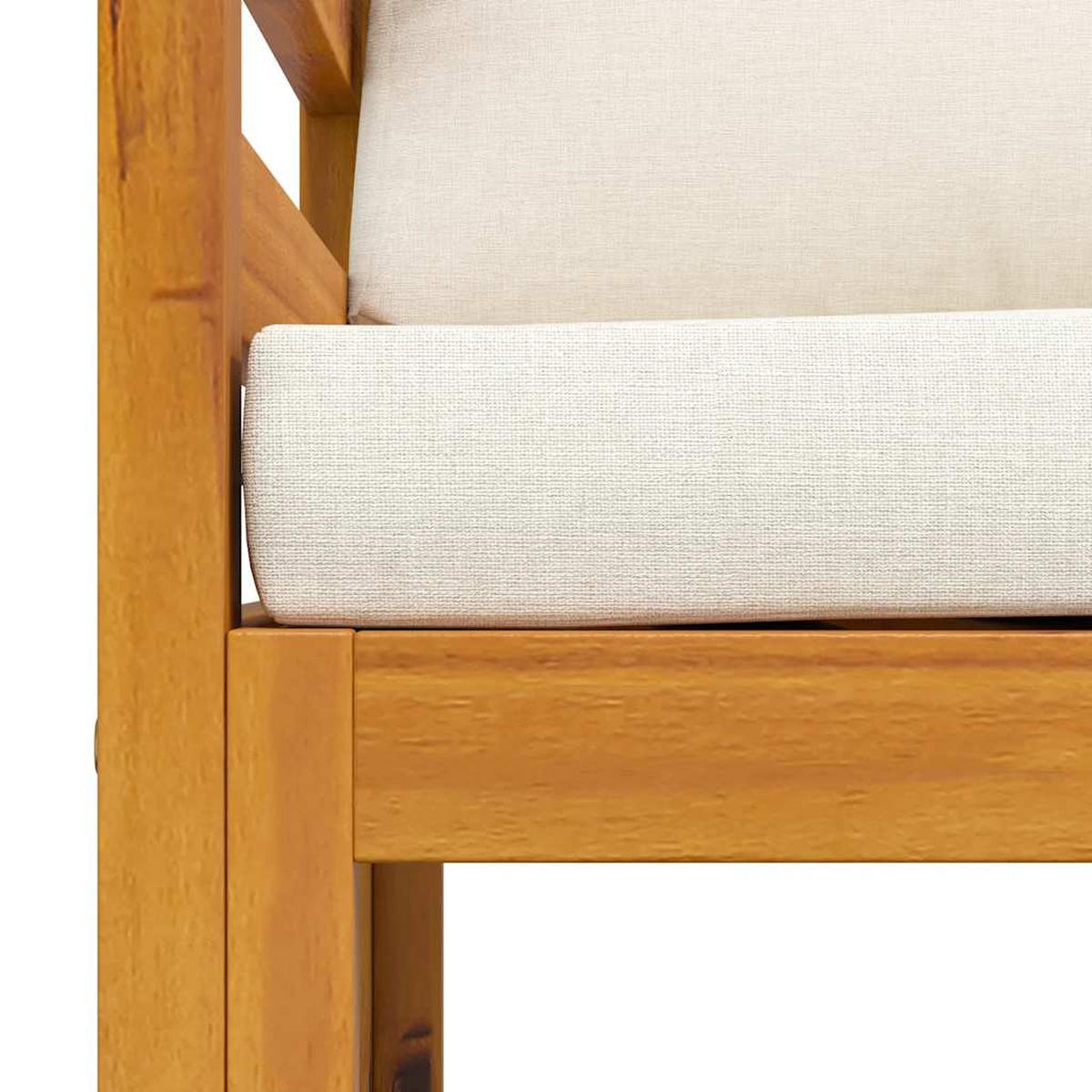 GARTENSTUHL Mit Cremeweissen Auflagen Massivholz Akazie - Creme, Holz/Textil (72/60/72cm) - vidaXL