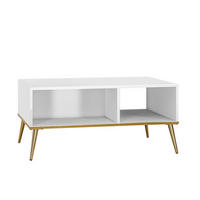 COUCHTISCH Goldin weiß 90 / 60 / 42cm - Weiß, Holz/Holzwerkstoff (60/90/42cm) - Feldmann-Wohnen