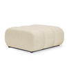 POUF Chenille Stoff Beige - Hellbraun/Schwarz, Holzwerkstoff/Kunststoff (94/40/89cm) - Makamii