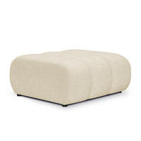 POUF Chenille Stoff Beige - Hellbraun/Schwarz, Holzwerkstoff/Kunststoff (94/40/89cm) - Makamii
