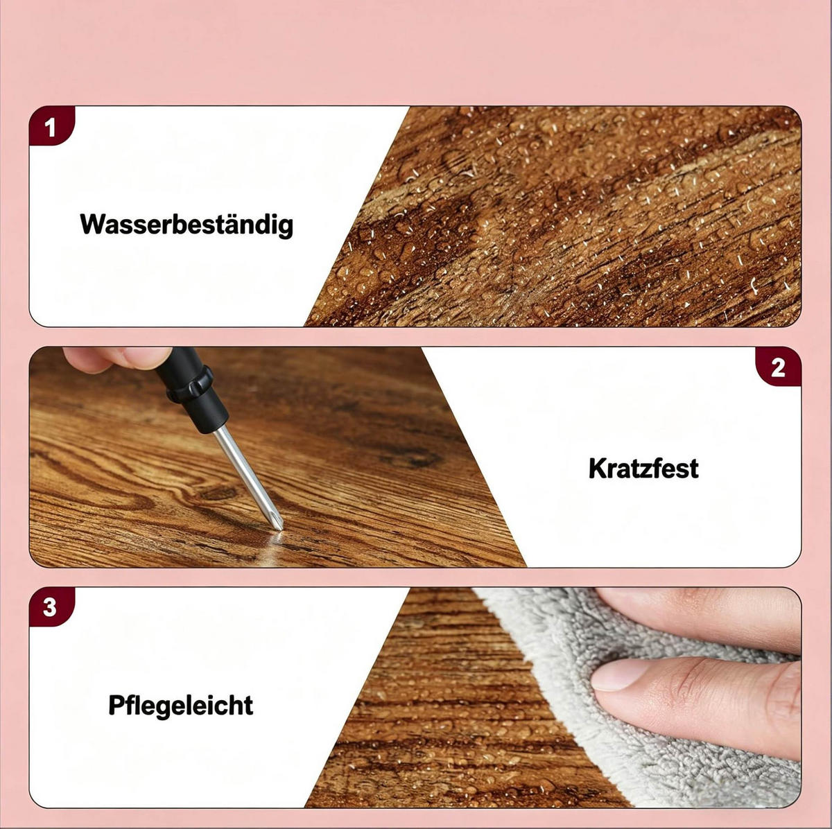 BEISTELLTISCH 50/50/53 cm mit 2 Ablagen und Metall-Holz-Gestell, Braun - Braun, Holzwerkstoff (50/50/53cm) - Redom