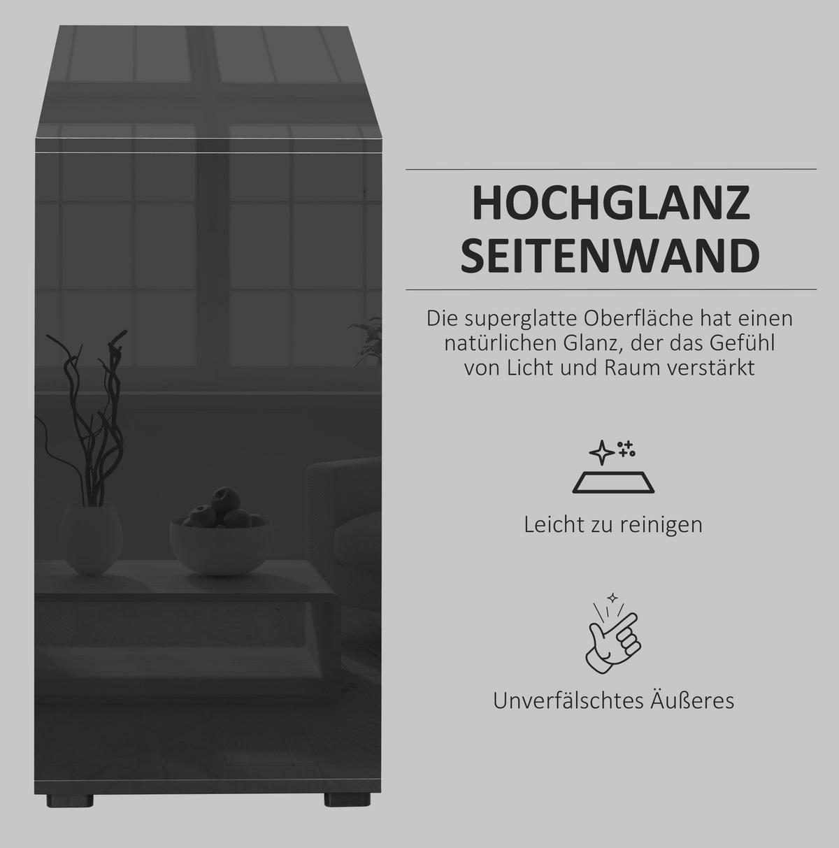 SIDEBOARD 79/36/74 cm Schwarz aus Holzwerkstoff mit verstellbarem Regal - Schwarz, Holzwerkstoff (36/74/79cm) - OKMYHOME