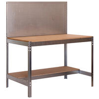 WERKBANK BUFFALO mit Werkzeugwand | HxBxT 84x90x61cm | Traglast 400kg | Verzinkt - Silberfarben, Metall (90/84/61cm) - PROREGAL