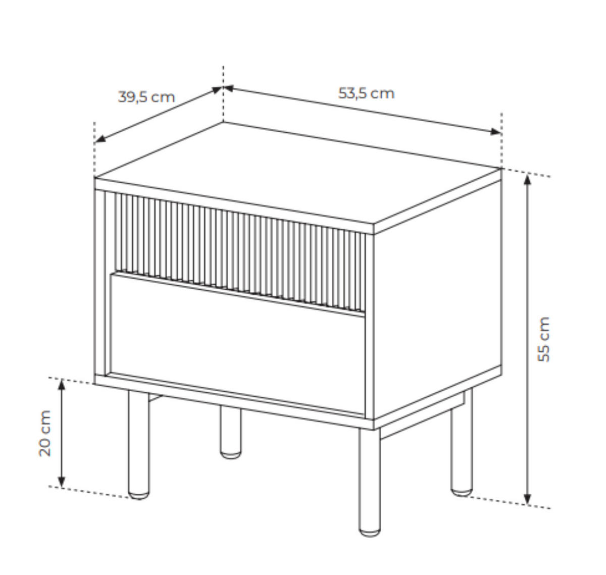 NACHTTISCH Aviro Eiche Cremona, Nachtschrank mit Schubladen - Hellbraun/Eichefarben, Holzwerkstoff (54/55/40cm) - Bettso