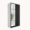 KLEIDERSCHRANK EDEN 2-Türen v4 - 105x205x39 cm - Weiß - Schwarz/Weiß, Holzwerkstoff (105/205/39cm) - Kier Furniture